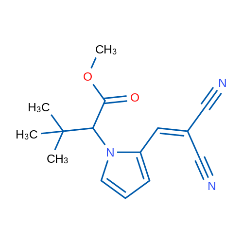 Methyl 2-[2-(2,2-dicyanoeth-1-en-1-yl)-1H-pyrrol-1-yl]-3,3-dimethylbutanoate 1g