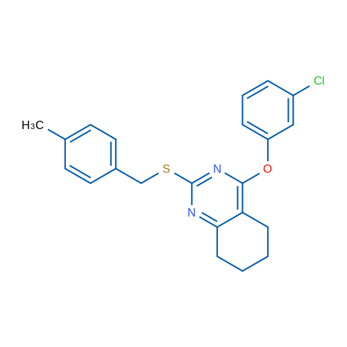 4-(3-Chlorophenoxy)-2-{[(4-methylphenyl)methyl]sulfanyl}-5,6,7,8-tetrahydroquinazoline 1g