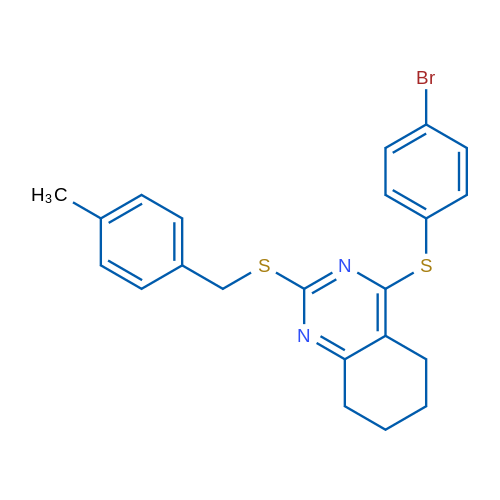 4-[(4-Bromophenyl)sulfanyl]-2-{[(4-methylphenyl)methyl]sulfanyl}-5,6,7,8-tetrahydroquinazoline 1g