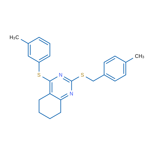 2-{[(4-methylphenyl)methyl]sulfanyl}-4-[(3-methylphenyl)sulfanyl]-5,6,7,8-tetrahydroquinazoline 1g