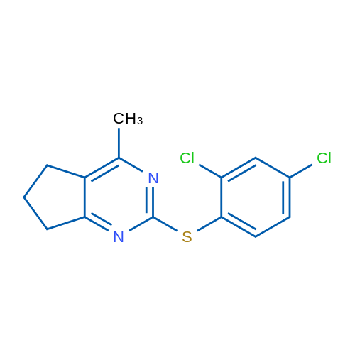 2-[(2,4-Dichlorophenyl)sulfanyl]-4-methyl-5H,6H,7H-cyclopenta[d]pyrimidine 1g