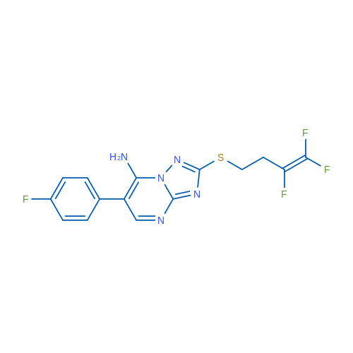 6-(4-Fluorophenyl)-2-[(3,4,4-trifluorobut-3-en-1-yl)sulfanyl]-[1,2,4]triazolo[1,5-a]pyrimidin-7-amine 1g