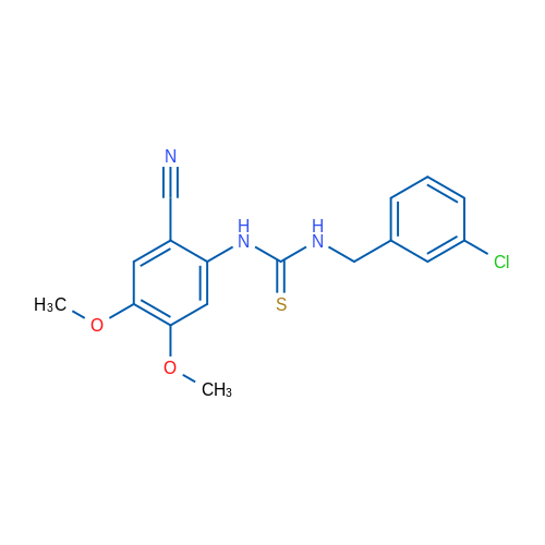 1-[(3-Chlorophenyl)methyl]-3-(2-cyano-4,5-dimethoxyphenyl)thiourea 1g