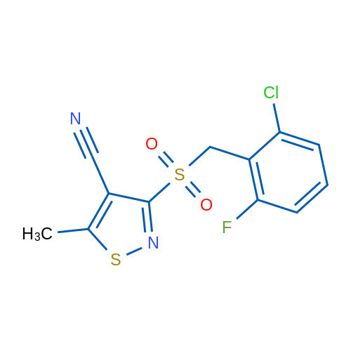 3-[(2-Chloro-6-fluorophenyl)methanesulfonyl]-5-methyl-1,2-thiazole-4-carbonitrile 1g