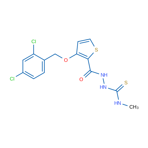 3-[(2,4-Dichlorophenyl)methoxy]-N-[(methylcarbamothioyl)amino]thiophene-2-carboxamide 1g