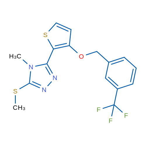 4-Methyl-3-(methylsulfanyl)-5-(3-{[3-(trifluoromethyl)phenyl]methoxy}thiophen-2-yl)-4H-1,2,4-triazole 1g