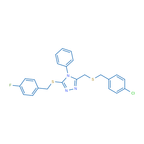 3-({[(4-chlorophenyl)methyl]sulfanyl}methyl)-5-{[(4-fluorophenyl)methyl]sulfanyl}-4-phenyl-4H-1,2,4-triazole 1g
