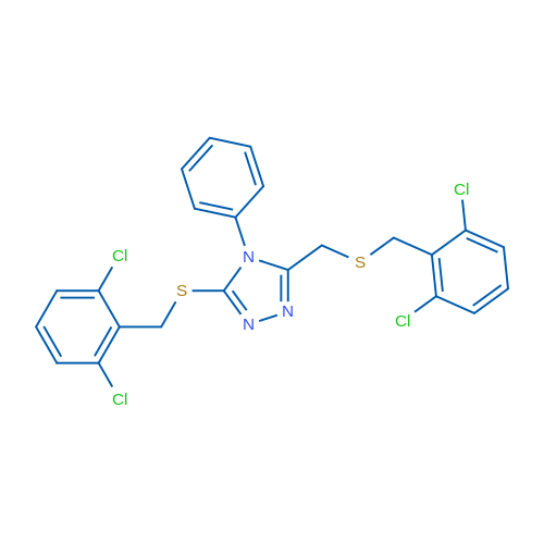 3-{[(2,6-dichlorophenyl)methyl]sulfanyl}-5-({[(2,6-dichlorophenyl)methyl]sulfanyl}methyl)-4-phenyl-4H-1,2,4-triazole 1g