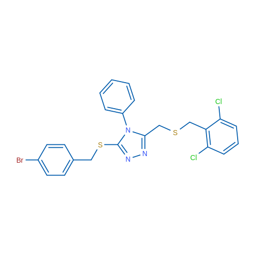 3-{[(4-bromophenyl)methyl]sulfanyl}-5-({[(2,6-dichlorophenyl)methyl]sulfanyl}methyl)-4-phenyl-4H-1,2,4-triazole 1g