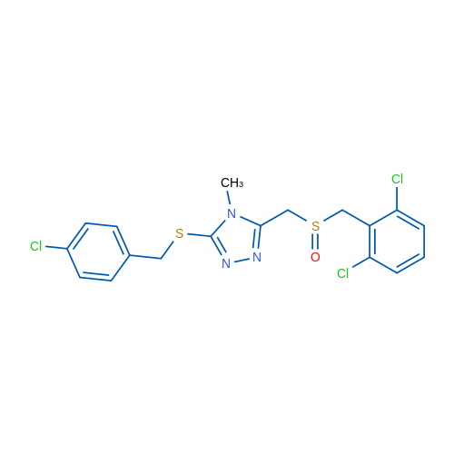 3-{[(4-chlorophenyl)methyl]sulfanyl}-5-{[(2,6-dichlorophenyl)methanesulfinyl]methyl}-4-methyl-4H-1,2,4-triazole 1g