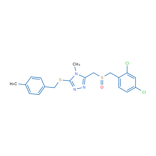 3-{[(2,4-dichlorophenyl)methanesulfinyl]methyl}-4-methyl-5-{[(4-methylphenyl)methyl]sulfanyl}-4H-1,2,4-triazole 1g