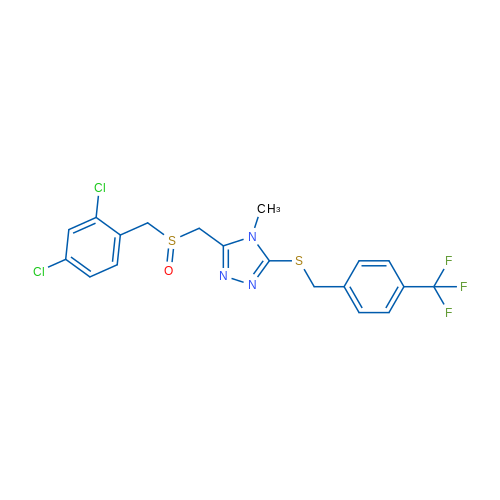 3-{[(2,4-dichlorophenyl)methanesulfinyl]methyl}-4-methyl-5-({[4-(trifluoromethyl)phenyl]methyl}sulfanyl)-4H-1,2,4-triazole 1g