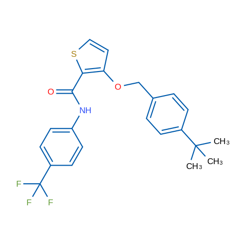 3-[(4-tert-Butylphenyl)methoxy]-N-[4-(trifluoromethyl)phenyl]thiophene-2-carboxamide 1g