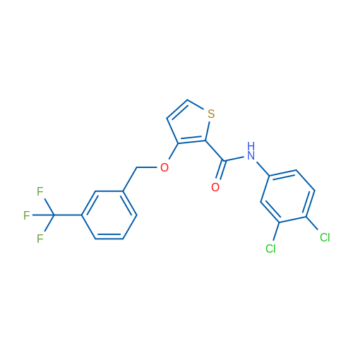 N-(3,4-Dichlorophenyl)-3-{[3-(trifluoromethyl)phenyl]methoxy}thiophene-2-carboxamide 1g