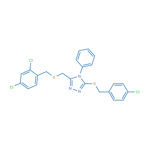 3-{[(4-chlorophenyl)methyl]sulfanyl}-5-({[(2,4-dichlorophenyl)methyl]sulfanyl}methyl)-4-phenyl-4H-1,2,4-triazole 1g