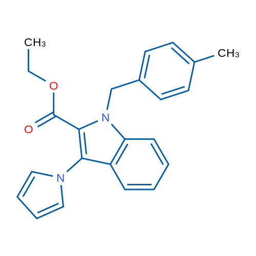 Ethyl 1-[(4-methylphenyl)methyl]-3-(1H-pyrrol-1-yl)-1H-indole-2-carboxylate 1g