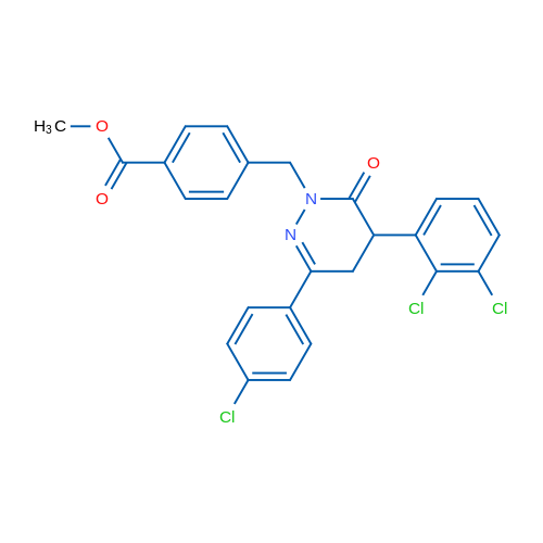 Methyl 4-{[3-(4-chlorophenyl)-5-(2,3-dichlorophenyl)-6-oxo-1,4,5,6-tetrahydropyridazin-1-yl]methyl}benzoate 1g