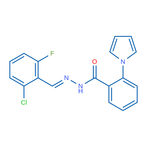 N'-[(1E)-(2-Chloro-6-fluorophenyl)methylidene]-2-(1H-pyrrol-1-yl)benzohydrazide 1g
