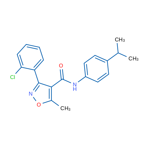 3-(2-Chlorophenyl)-5-methyl-N-[4-(propan-2-yl)phenyl]-1,2-oxazole-4-carboxamide 1g