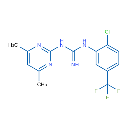 1-(2-Chloro-5-(trifluoromethyl)phenyl)-3-(4,6-dimethylpyrimidin-2-yl)guanidine 1g
