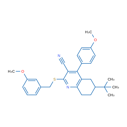 6-tert-Butyl-4-(4-methoxyphenyl)-2-{[(3-methoxyphenyl)methyl]sulfanyl}-5,6,7,8-tetrahydroquinoline-3-carbonitrile 1g
