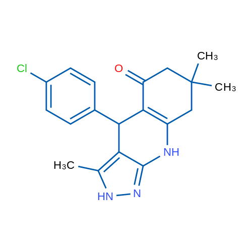 4-(4-Chlorophenyl)-3,7,7-trimethyl-2H,4H,5H,6H,7H,8H,9H-pyrazolo[3,4-b]quinolin-5-one 1g