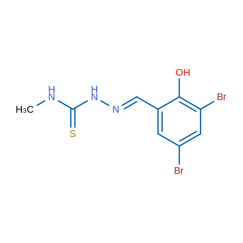 1-[(E)-[(3,5-Dibromo-2-hydroxyphenyl)methylidene]amino]-3-methylthiourea 1g