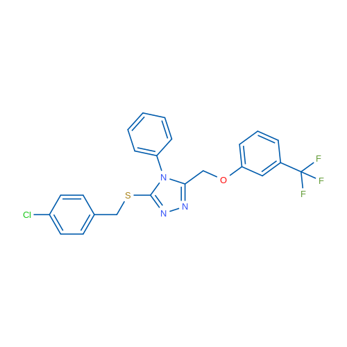 3-{[(4-chlorophenyl)methyl]sulfanyl}-4-phenyl-5-{[3-(trifluoromethyl)phenoxy]methyl}-4H-1,2,4-triazole 1g