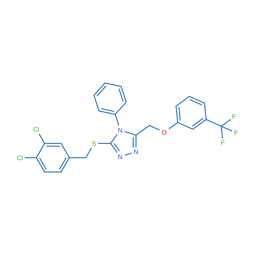 3-{[(3,4-dichlorophenyl)methyl]sulfanyl}-4-phenyl-5-{[3-(trifluoromethyl)phenoxy]methyl}-4H-1,2,4-triazole 1g