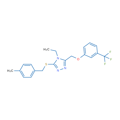 4-Ethyl-3-{[(4-methylphenyl)methyl]sulfanyl}-5-{[3-(trifluoromethyl)phenoxy]methyl}-4H-1,2,4-triazole 1g