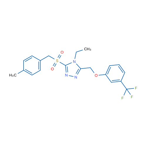 4-Ethyl-3-[(4-methylphenyl)methanesulfonyl]-5-{[3-(trifluoromethyl)phenoxy]methyl}-4H-1,2,4-triazole 1g