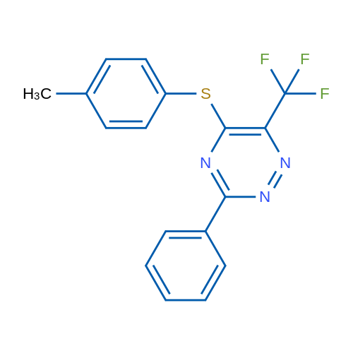 5-[(4-Methylphenyl)sulfanyl]-3-phenyl-6-(trifluoromethyl)-1,2,4-triazine 1g