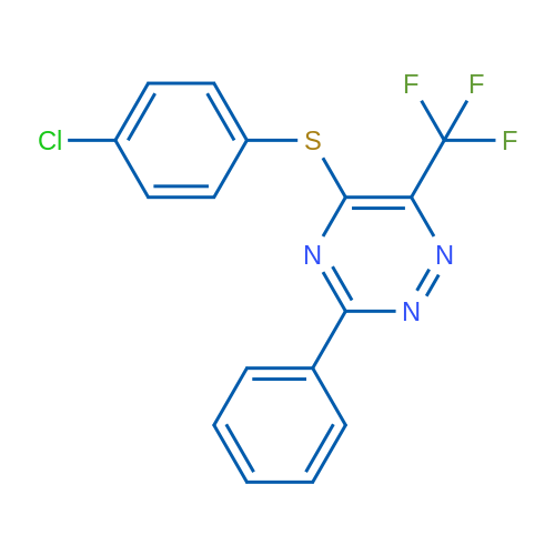 5-[(4-Chlorophenyl)sulfanyl]-3-phenyl-6-(trifluoromethyl)-1,2,4-triazine 1g