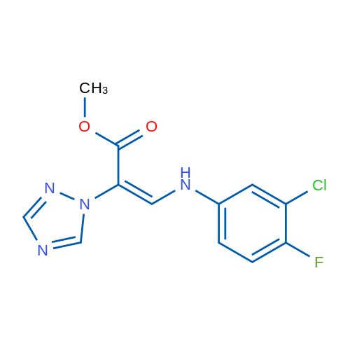 Methyl (2E)-3-[(3-chloro-4-fluorophenyl)amino]-2-(1H-1,2,4-triazol-1-yl)prop-2-enoate 1g