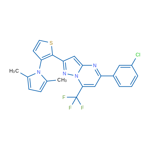 1-{2-[5-(3-chlorophenyl)-7-(trifluoromethyl)pyrazolo[1,5-a]pyrimidin-2-yl]thiophen-3-yl}-2,5-dimethyl-1H-pyrrole 1g