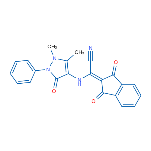 2-[(1,5-Dimethyl-3-oxo-2-phenyl-2,3-dihydro-1H-pyrazol-4-yl)amino]-2-(1,3-dioxo-2,3-dihydro-1H-inden-2-ylidene)acetonitrile 1g