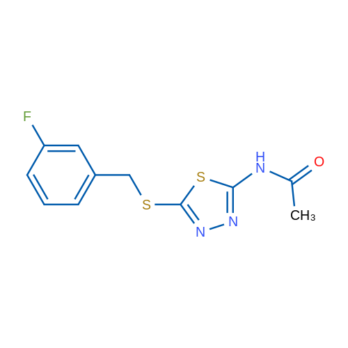 N-(5-{[(3-fluorophenyl)methyl]sulfanyl}-1,3,4-thiadiazol-2-yl)acetamide 1g