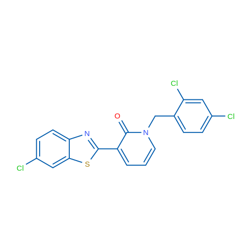3-(6-Chloro-1,3-benzothiazol-2-yl)-1-[(2,4-dichlorophenyl)methyl]-1,2-dihydropyridin-2-one 1g