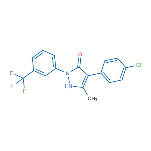 4-(4-Chlorophenyl)-5-methyl-2-[3-(trifluoromethyl)phenyl]-2,3-dihydro-1H-pyrazol-3-one 1g