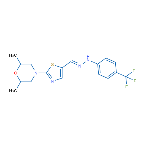 2,6-Dimethyl-4-{5-[(1E)-{2-[4-(trifluoromethyl)phenyl]hydrazin-1-ylidene}methyl]-1,3-thiazol-2-yl}morpholine 1g
