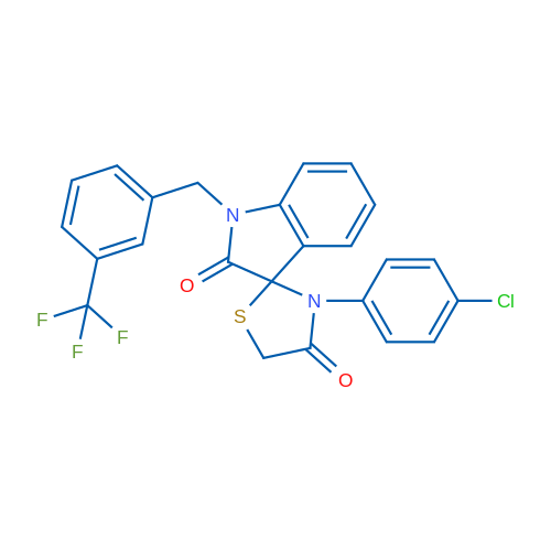 3'-(4-Chlorophenyl)-1-{[3-(trifluoromethyl)phenyl]methyl}-1,2-dihydrospiro[indole-3,2'-[1,3]thiazolidine]-2,4'-dione 1g