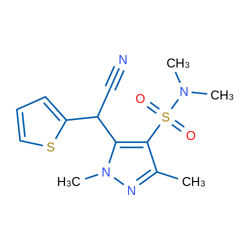 5-[Cyano(thiophen-2-yl)methyl]-N,N,1,3-tetramethyl-1H-pyrazole-4-sulfonamide 1g