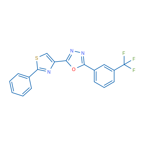 2-(2-Phenyl-1,3-thiazol-4-yl)-5-[3-(trifluoromethyl)phenyl]-1,3,4-oxadiazole 1g