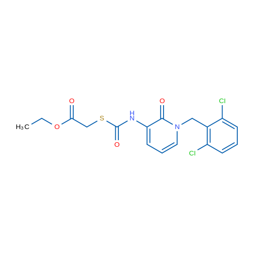 Ethyl 2-[({1-[(2,6-dichlorophenyl)methyl]-2-oxo-1,2-dihydropyridin-3-yl}carbamoyl)sulfanyl]acetate 1g