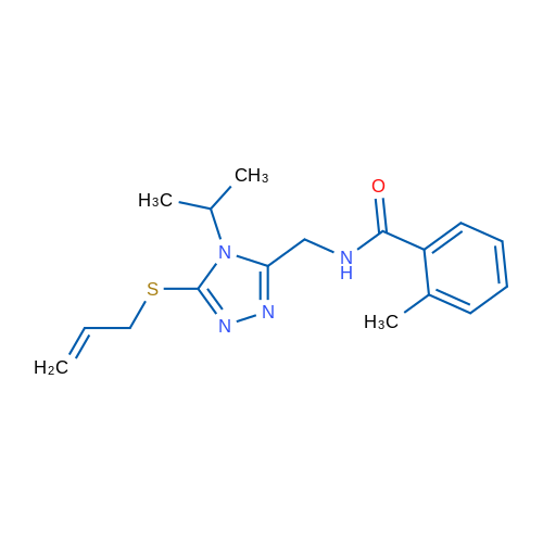 2-Methyl-N-{[5-(prop-2-en-1-ylsulfanyl)-4-(propan-2-yl)-4H-1,2,4-triazol-3-yl]methyl}benzamide 1g