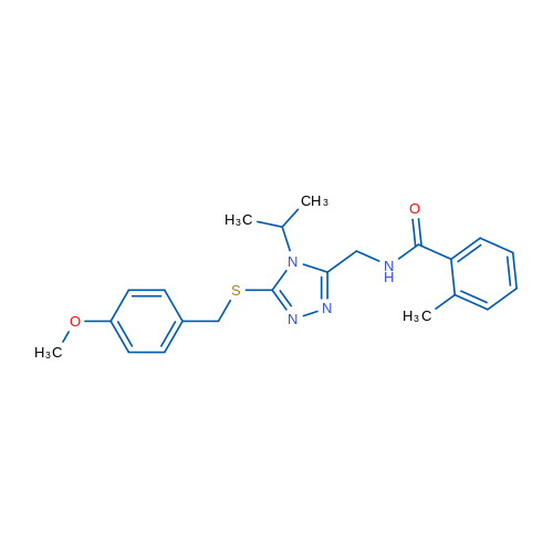 N-[(5-{[(4-methoxyphenyl)methyl]sulfanyl}-4-(propan-2-yl)-4H-1,2,4-triazol-3-yl)methyl]-2-methylbenzamide 1g