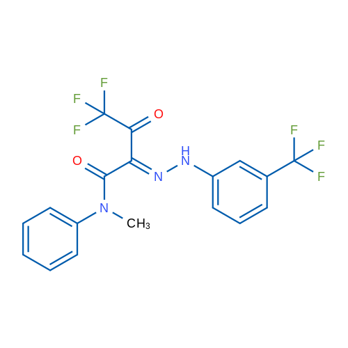 (2E)-4,4,4-Trifluoro-N-methyl-3-oxo-N-phenyl-2-{2-[3-(trifluoromethyl)phenyl]hydrazin-1-ylidene}butanamide 1g