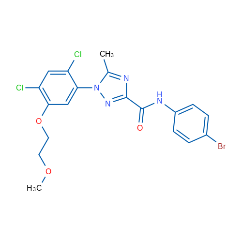 N-(4-Bromophenyl)-1-[2,4-dichloro-5-(2-methoxyethoxy)phenyl]-5-methyl-1H-1,2,4-triazole-3-carboxamide 1g
