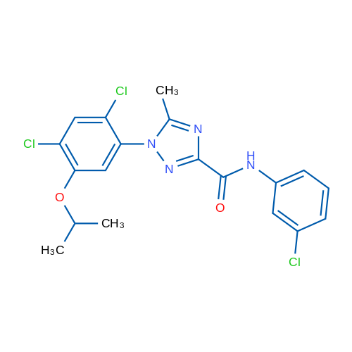 N-(3-Chlorophenyl)-1-[2,4-dichloro-5-(propan-2-yloxy)phenyl]-5-methyl-1H-1,2,4-triazole-3-carboxamide 1g