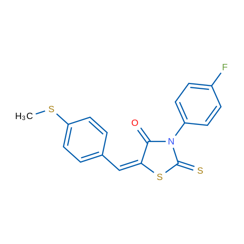 (5E)-3-(4-Fluorophenyl)-5-{[4-(methylsulfanyl)phenyl]methylidene}-2-sulfanylidene-1,3-thiazolidin-4-one 1g